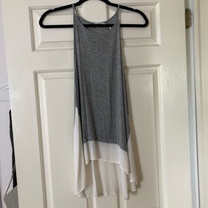 Grey and white tank top